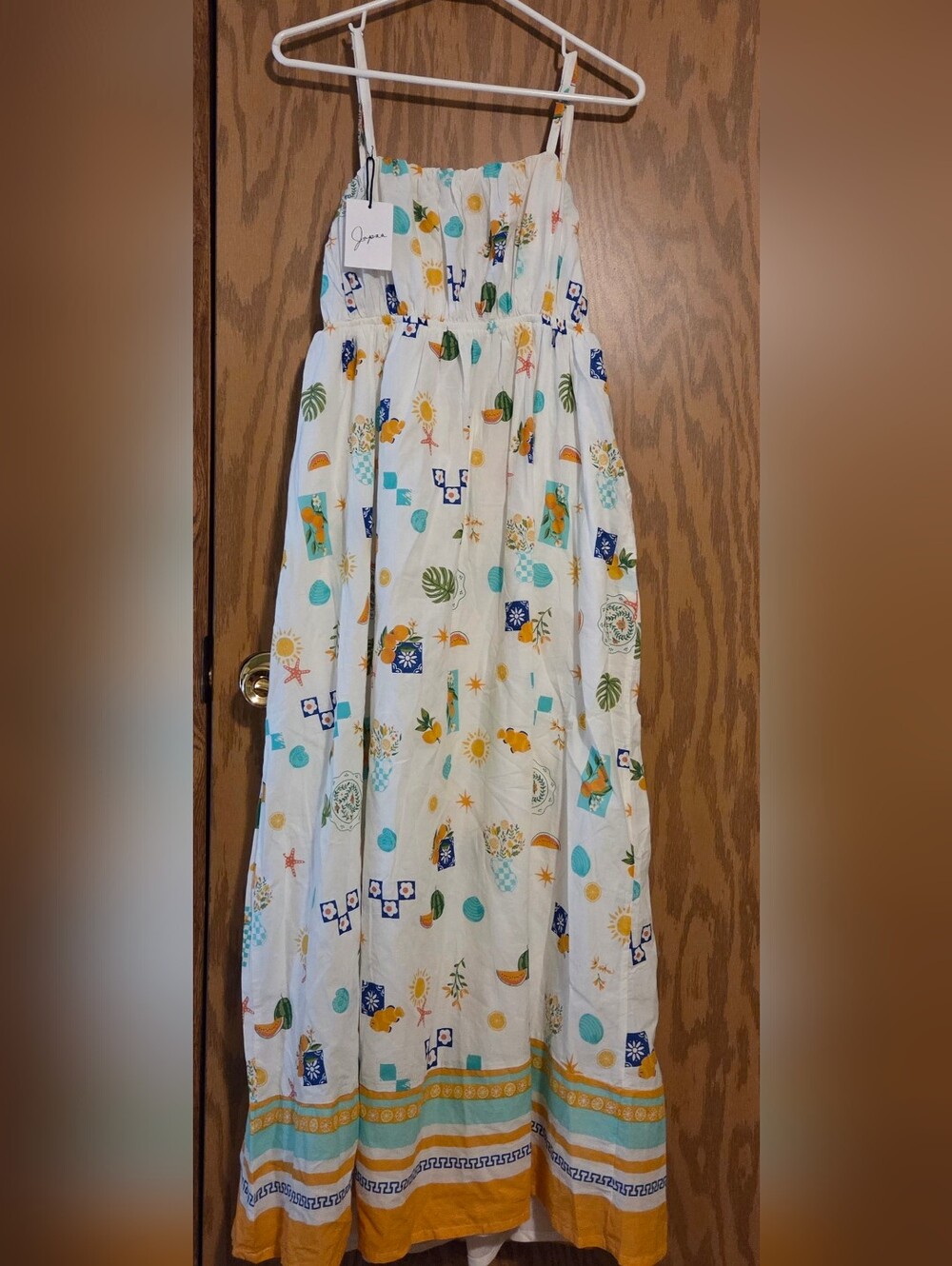 Japna - Flowers, Stars, Fruit Midi Sundress Dress Size Large NWT